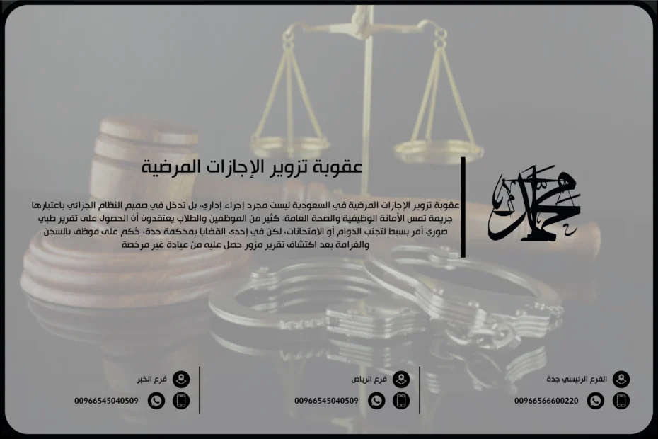 عقوبة تزوير الإجازات المرضية