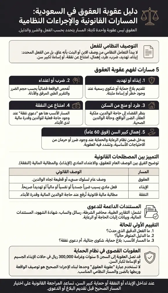 إنفوغرافيك دليل عقوبة العقوق في السعودية